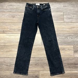 FRAME LE HIGH STRAIGHT TRUMBULL JEANS BLUE SIZE 25